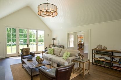 Chandelier, Interior, Living room, Wood Texture Flooring