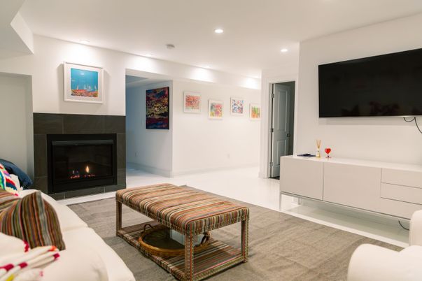 Fireplace, Interior, Living room, Recessed Lighting