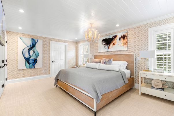 Bedroom, Chandelier, Interior, Recessed Lighting