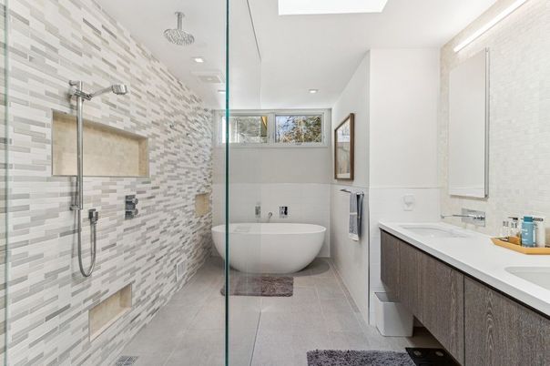 Bathroom, Dual Sink Vanities, Free Standing Baths, Glass Shower, Interior, Recessed Lighting