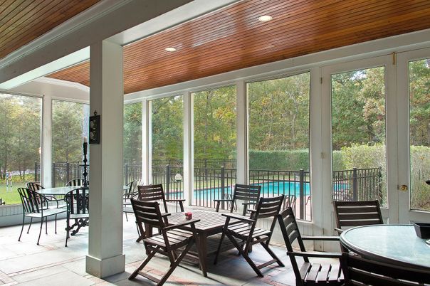 Dining room, Interior, Recessed Lighting, Sun Room, Wooden Ceilings