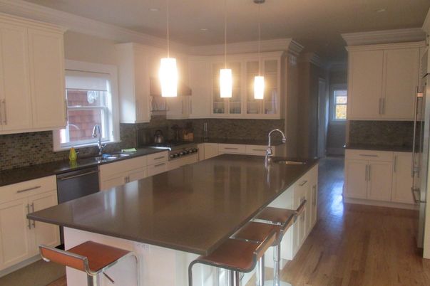 Interior, Kitchen, Pendant Lights, Stainless Steel Appliances, Wood Texture Flooring