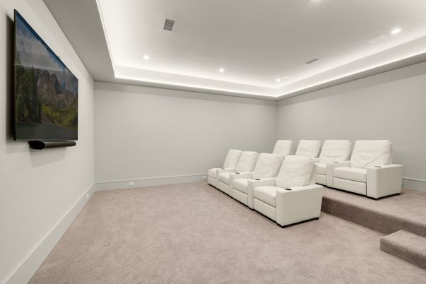 Home Theatre Room, Interior, Projection Screen, Recessed Lighting, Theatre Room