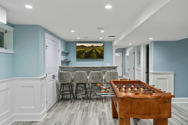 Game Room, Interior, Recessed Lighting, Wood Texture Flooring