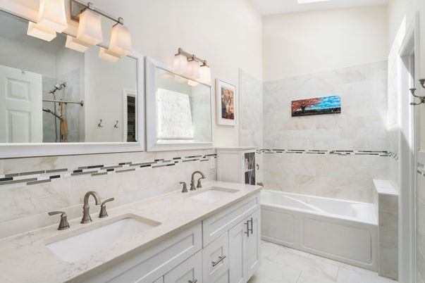 Bathroom, Dual Sink Vanities, Interior, Marble, Marble Walls