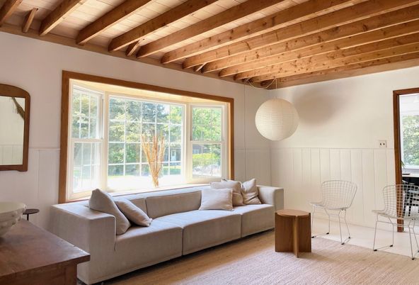 Interior, Living room, Pendant Lights, Wooden Beams, Wooden Ceilings, Wood Texture Flooring