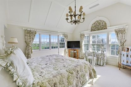 Bedroom, Chandelier, Interior