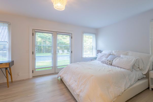 Bedroom, Chandelier, Interior, Wood Texture Flooring