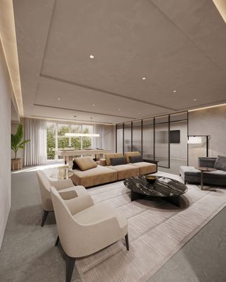 Interior, Living room, Recessed Lighting