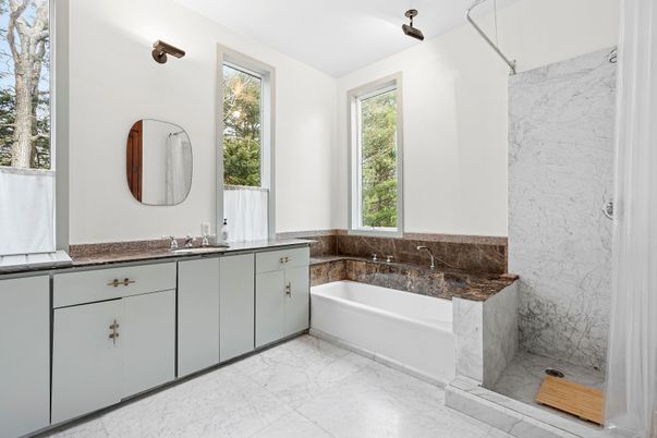 Bathroom, Dual Sink Vanities, Interior, Marble, Marble Walls