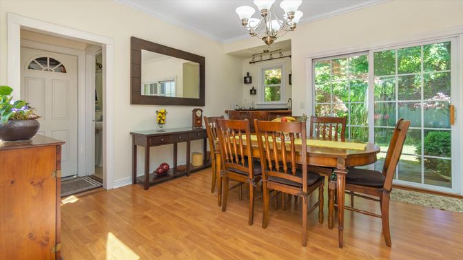 Chandelier, Dining room, Interior, Wood Texture Flooring