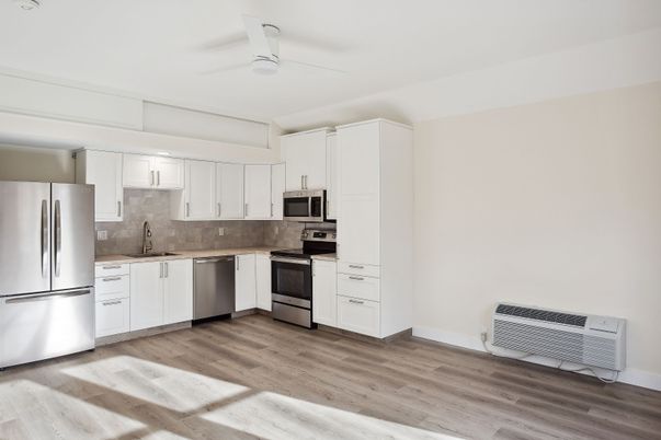 Interior, Kitchen, Stainless Steel Appliances, Wood Texture Flooring