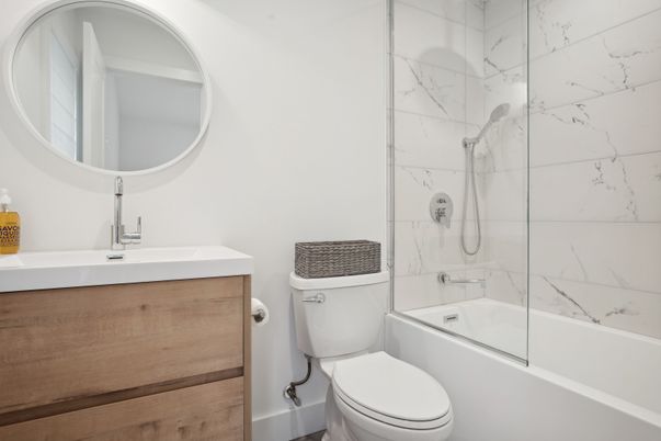 Bathroom, Glass Shower, Interior, Marble Walls