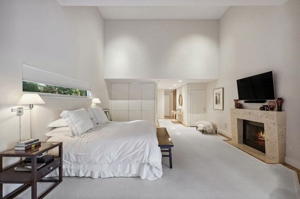 Bedroom, Fireplace, Interior, Recessed Lighting
