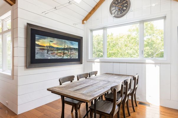 Dining room, Interior, Wooden Beams, Wood Texture Flooring