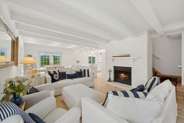 Dining room, Fireplace, Interior, Living room, Wood Texture Flooring