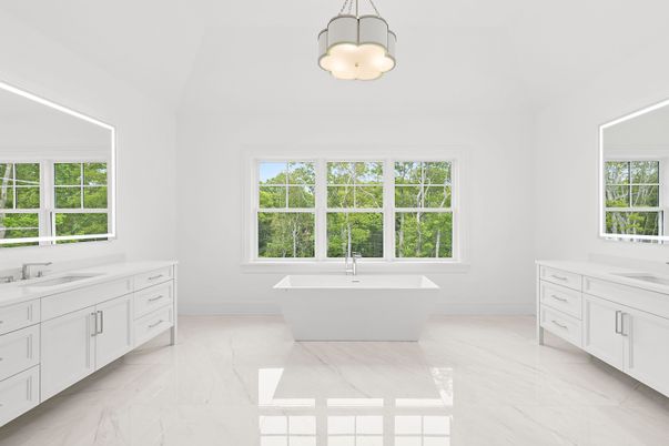Bathroom, Dual Sink Vanities, Free Standing Baths, Interior, Marble
