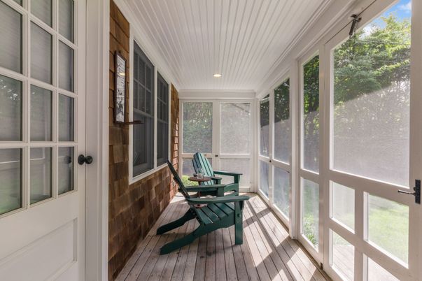 Interior, Recessed Lighting, Stone Walls, Sun Room, Wood Texture Flooring