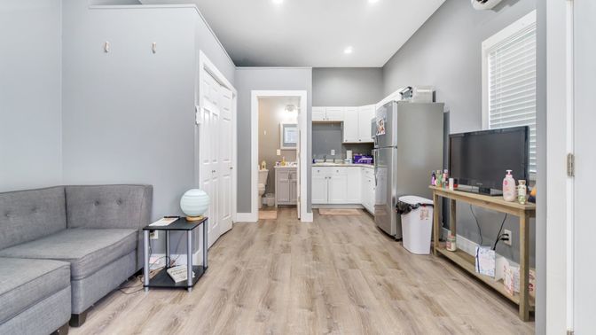 Interior, Kitchen, Recessed Lighting, Wood Texture Flooring