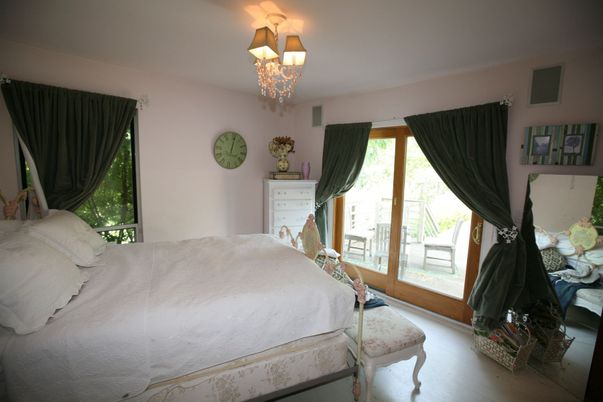 Bedroom, Chandelier, Interior, Wood Texture Flooring