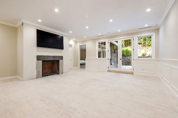 Empty room, Fireplace, Interior, Recessed Lighting
