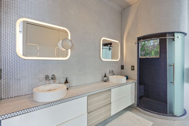 Bathroom, Dual Sink Vanities, Interior, Tile Countertops