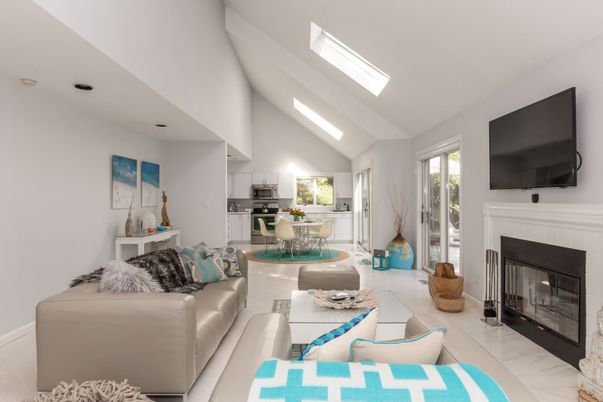 Fireplace, Interior, Kitchen, Living room