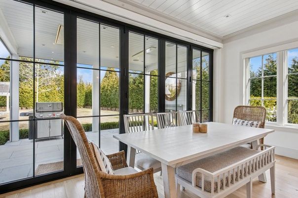 Dining room, Interior, Sun Room, Wood Texture Flooring