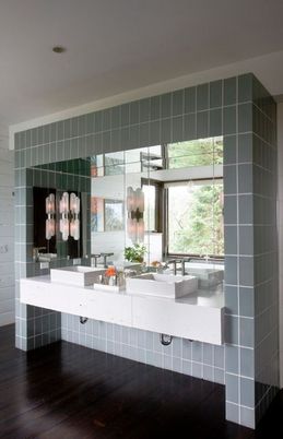 Bathroom, Interior, Recessed Lighting, Wood Texture Flooring