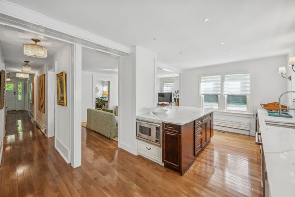 Chandelier, Interior, Kitchen, Recessed Lighting, Wood Texture Flooring