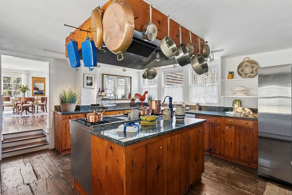 Dining room, Interior, Kitchen, Stainless Steel Appliances, Wood Texture Flooring