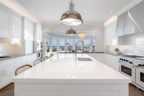 Interior, Kitchen, Pendant Lights, Recessed Lighting, Stainless Steel Appliances, Water