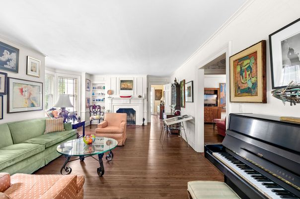 Fireplace, Interior, Living room, Piano, Wood Texture Flooring