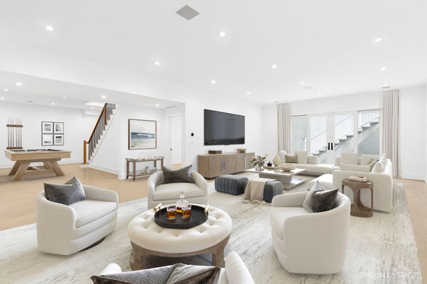 Billiard Table, Game Room, Interior, Living room, Recessed Lighting, Wood Texture Flooring