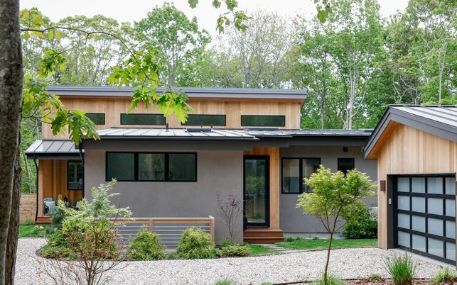 Attached, Exterior, Facade, Modern