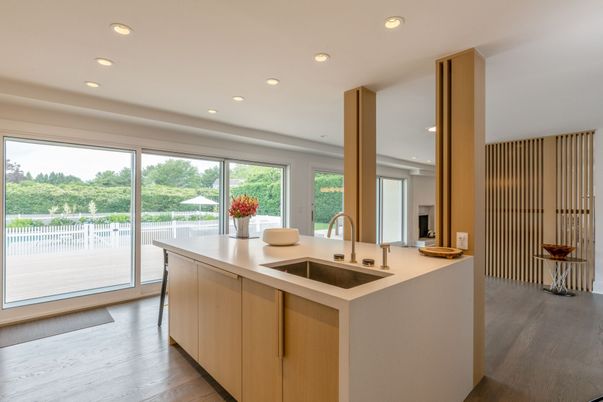 Interior, Kitchen, Recessed Lighting, Wood Texture Flooring