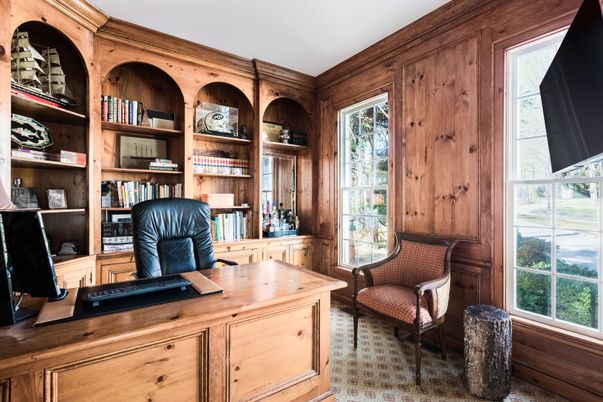 Home Office, Interior, Wooden Walls
