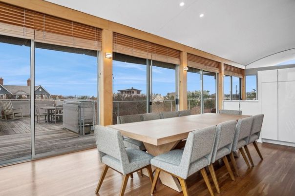 Dining room, Interior, Recessed Lighting, Water, Wood Texture Flooring