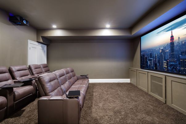 Home Theatre Room, Interior, Projection Screen, Recessed Lighting, Theatre Room