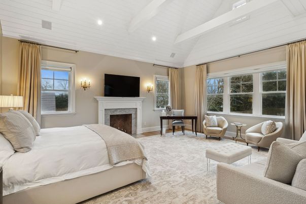 Bedroom, Fireplace, Interior, Recessed Lighting