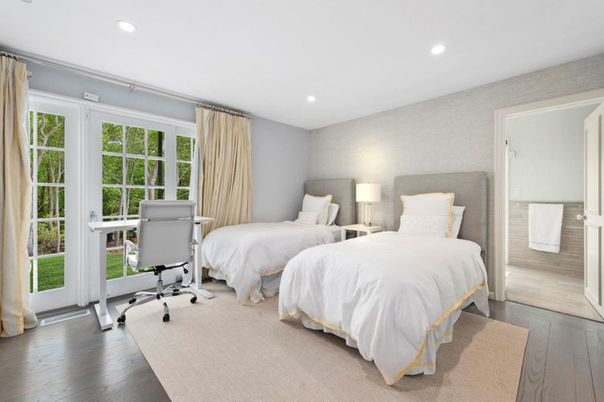 Bedroom, Home Office, Interior, Recessed Lighting, Wood Texture Flooring