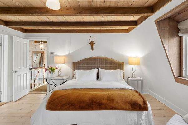 Bedroom, Interior, Wooden Beams, Wooden Ceilings, Wood Texture Flooring