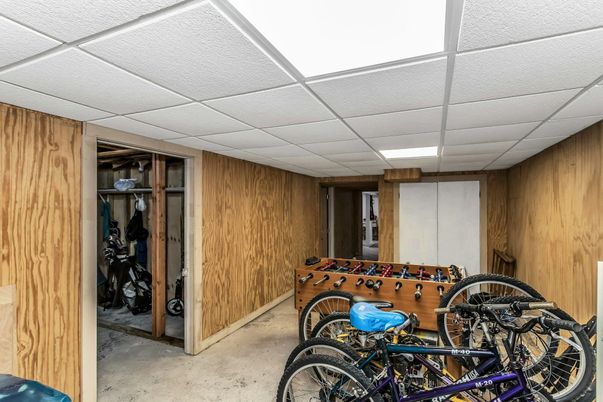 Game Room, Interior, Recessed Lighting, Wooden Walls
