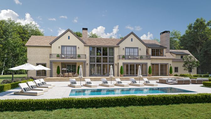 Backyard, Exterior, Facade, Pool, Farmhouse