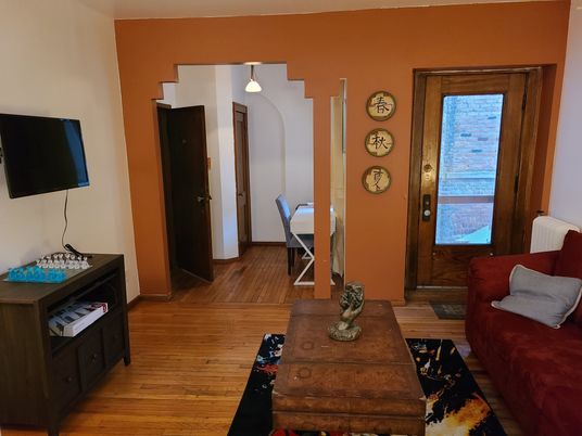 Interior, Living room, Pendant Lights, Wood Texture Flooring