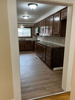 Interior, Kitchen, Wood Texture Flooring