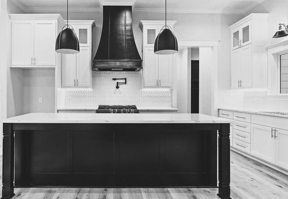 Interior, Kitchen, Pendant Lights, Wood Texture Flooring