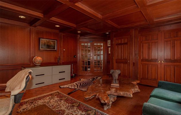 Home Office, Interior, Recessed Lighting, Wooden Beams, Wooden Ceilings, Wood Texture Flooring, Wooden Walls
