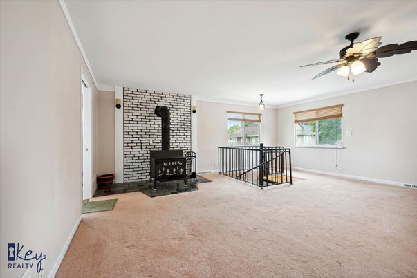 Fireplace, Interior, Pendant Lights, Stone Walls