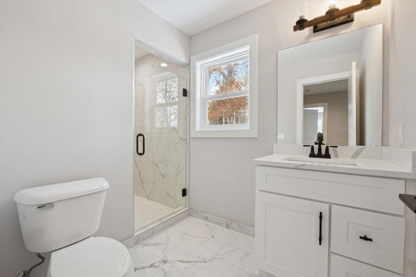 Bathroom, Glass Shower, Interior, Marble, Marble Walls